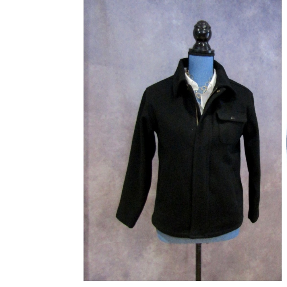 Old Navy Black Wool Blend Zip Front Jacket Size L
